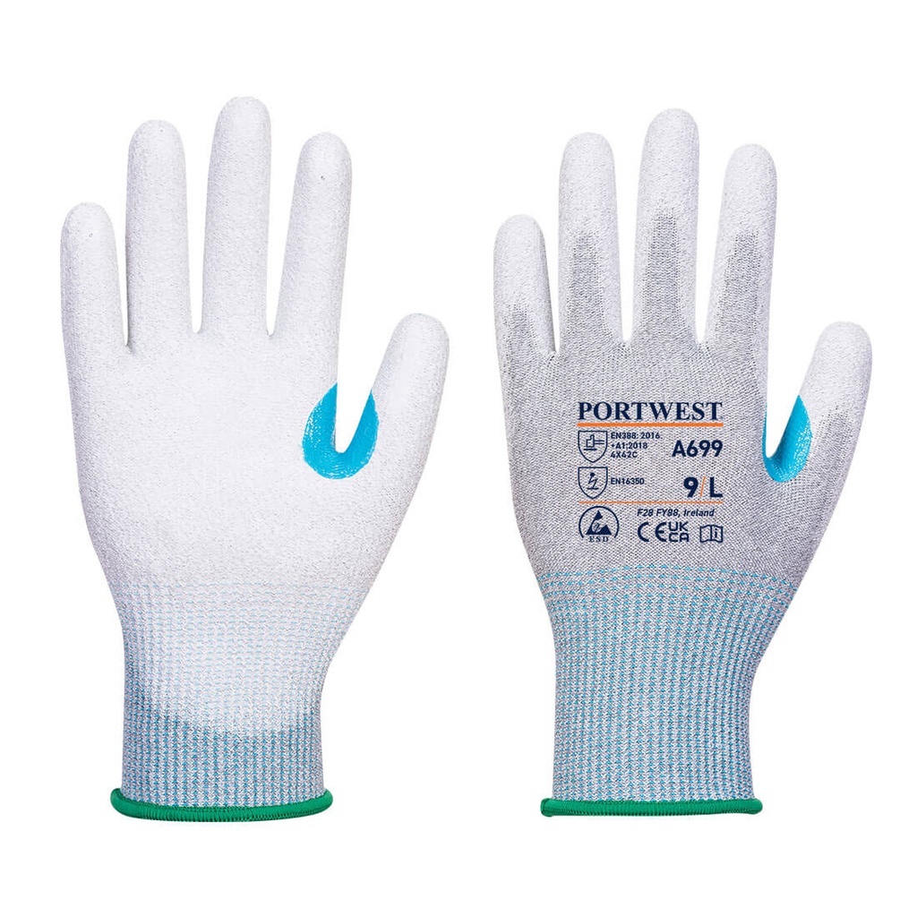 Portwest A699 MR13 ESD PU Palm Glove (Pk12)