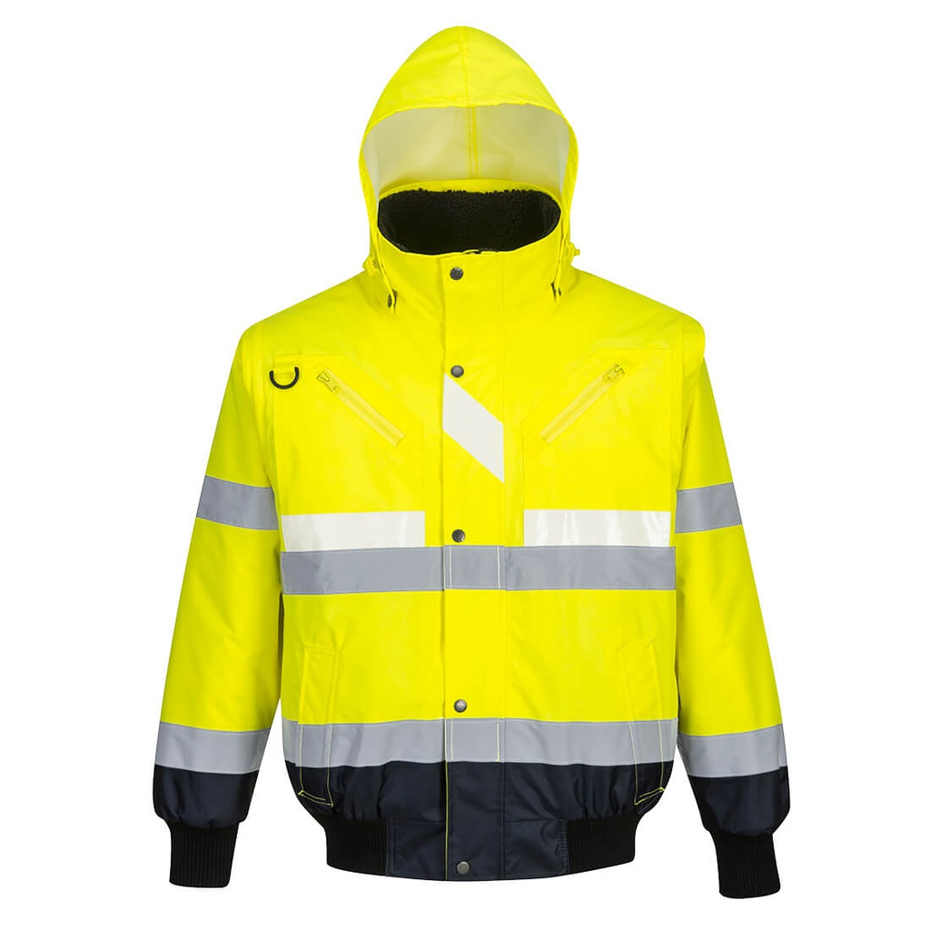 Portwest G465 Glowtex Hi-Vis 3-in-1 Contrast Bomber Jacket 