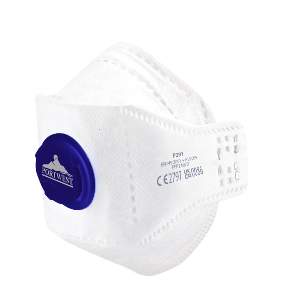 Portwest P291 EAGLE FFP2 Valved Dolomite Fold Flat Respirator (Pk10)