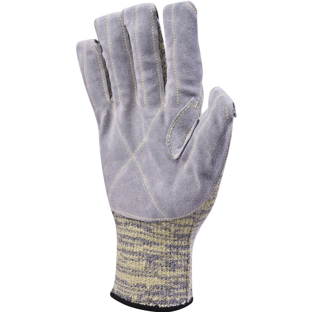 VENICUTDX0 (VENICUT50) HEATNOCUT KNITTED GLOVE - COWHIDE LEATHER PALM - GAUGE 10 