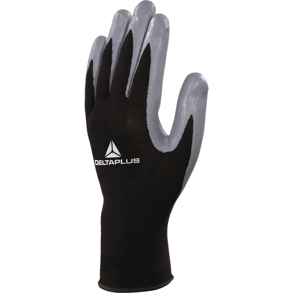 VE712GRG10 KNITTED POLYESTER GLOVE - NITRILE PALM - x10 PAIRS 