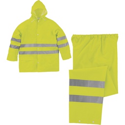 604V2 HV OUTSIDE PU/PVC COATED POLYESTER RAIN SUIT 