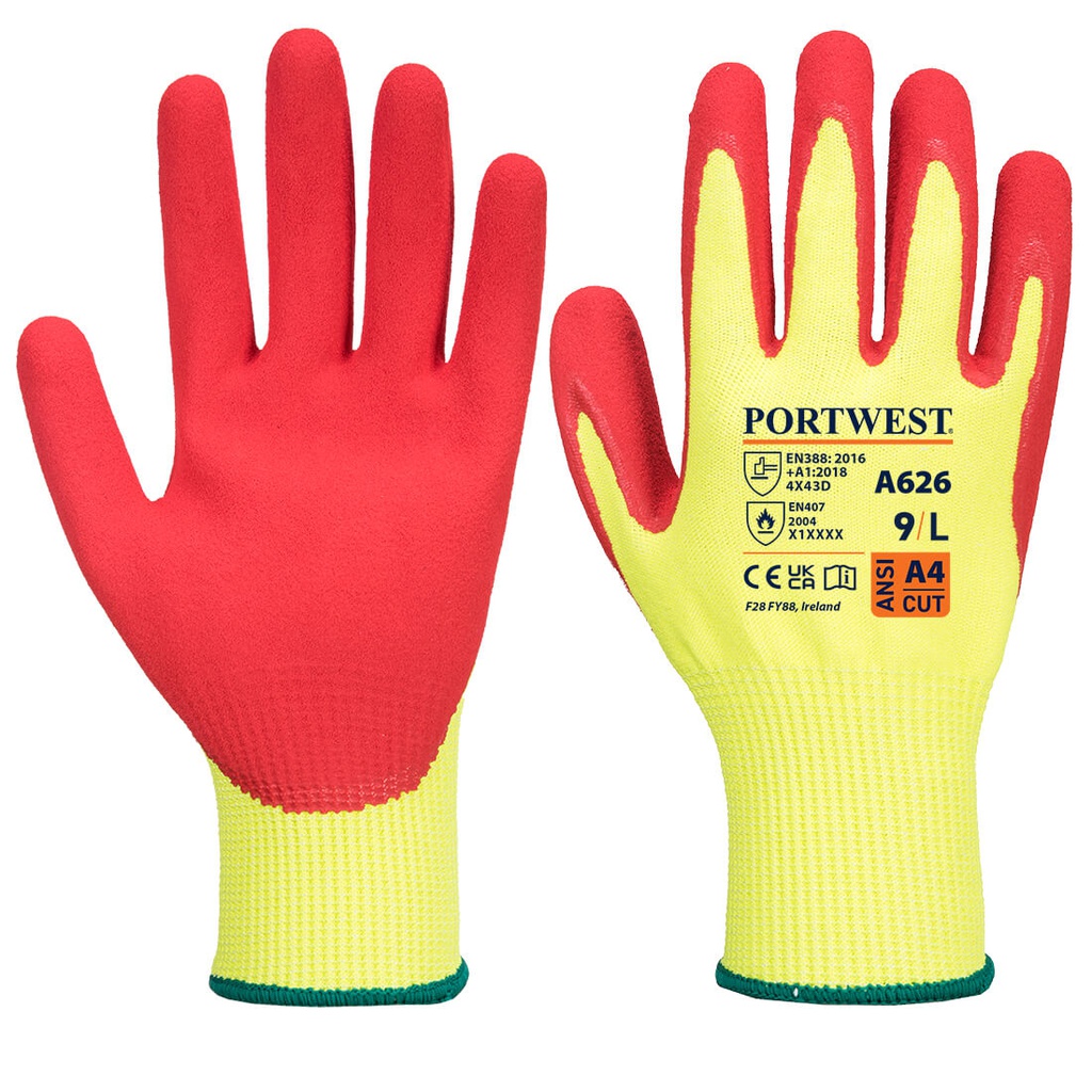 Portwest A626 Vis-Tex HR Cut Glove - Nitrile