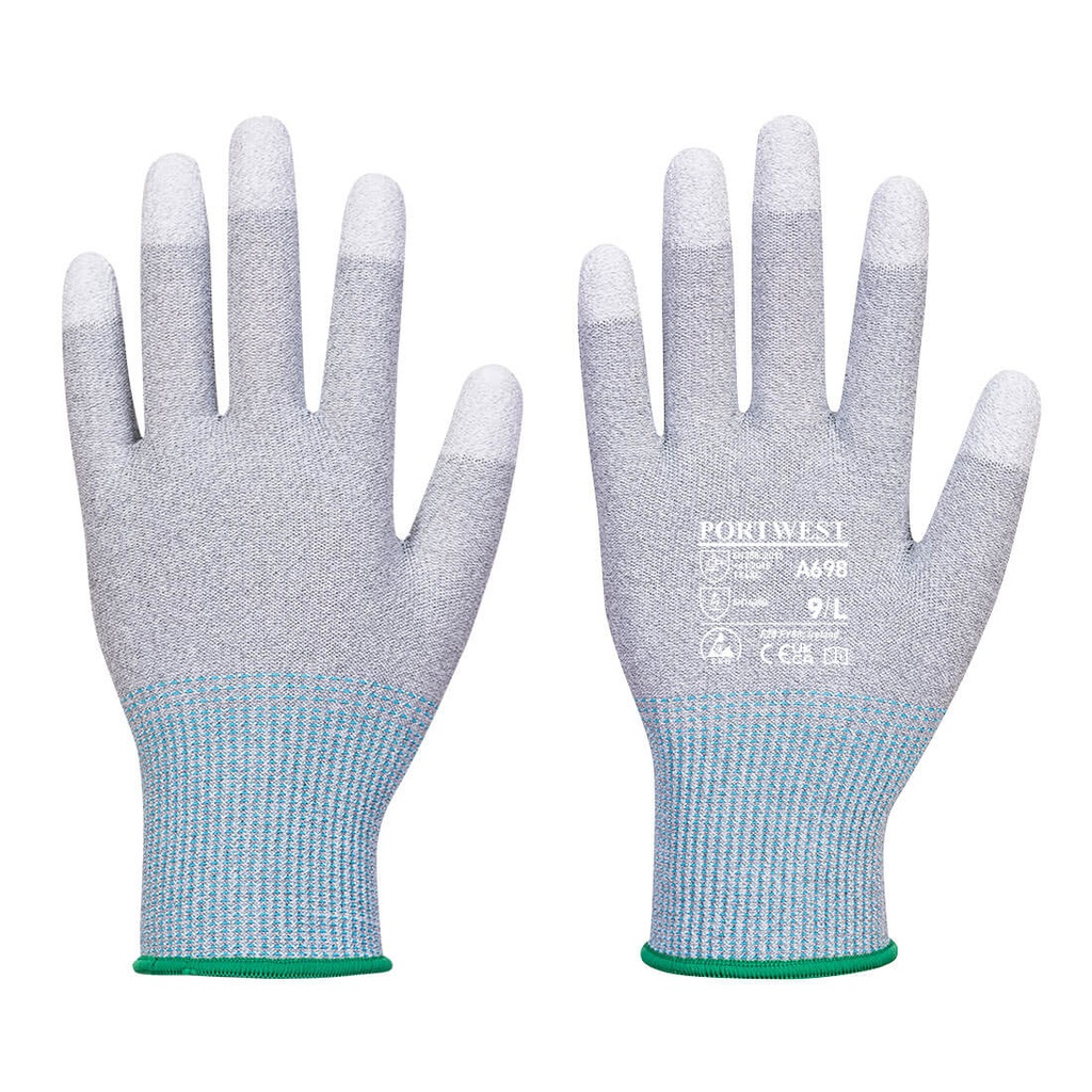 Portwest A698 MR13 ESD PU Fingertip Glove (Pk12)