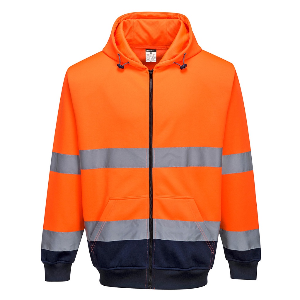 Portwest B317 Hi-Vis Contrast Zipped Hoodie