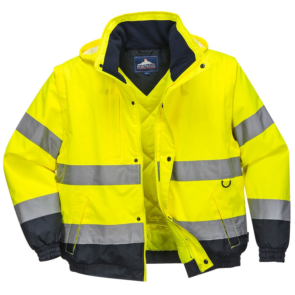 Portwest C468 Hi-Vis 2-in-1 Contrast Bomber Jacket 