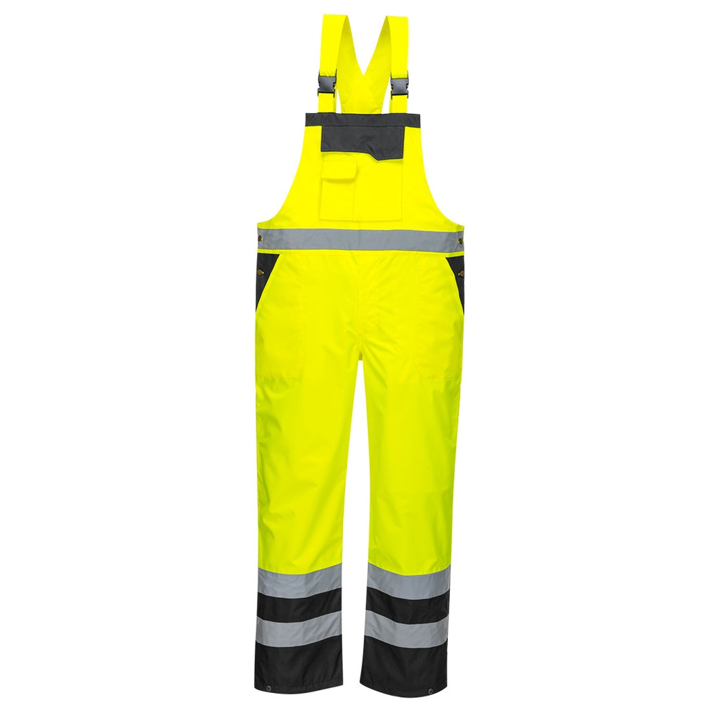 Portwest S488 Hi-Vis Breathable Contrast Rain Bib and Brace