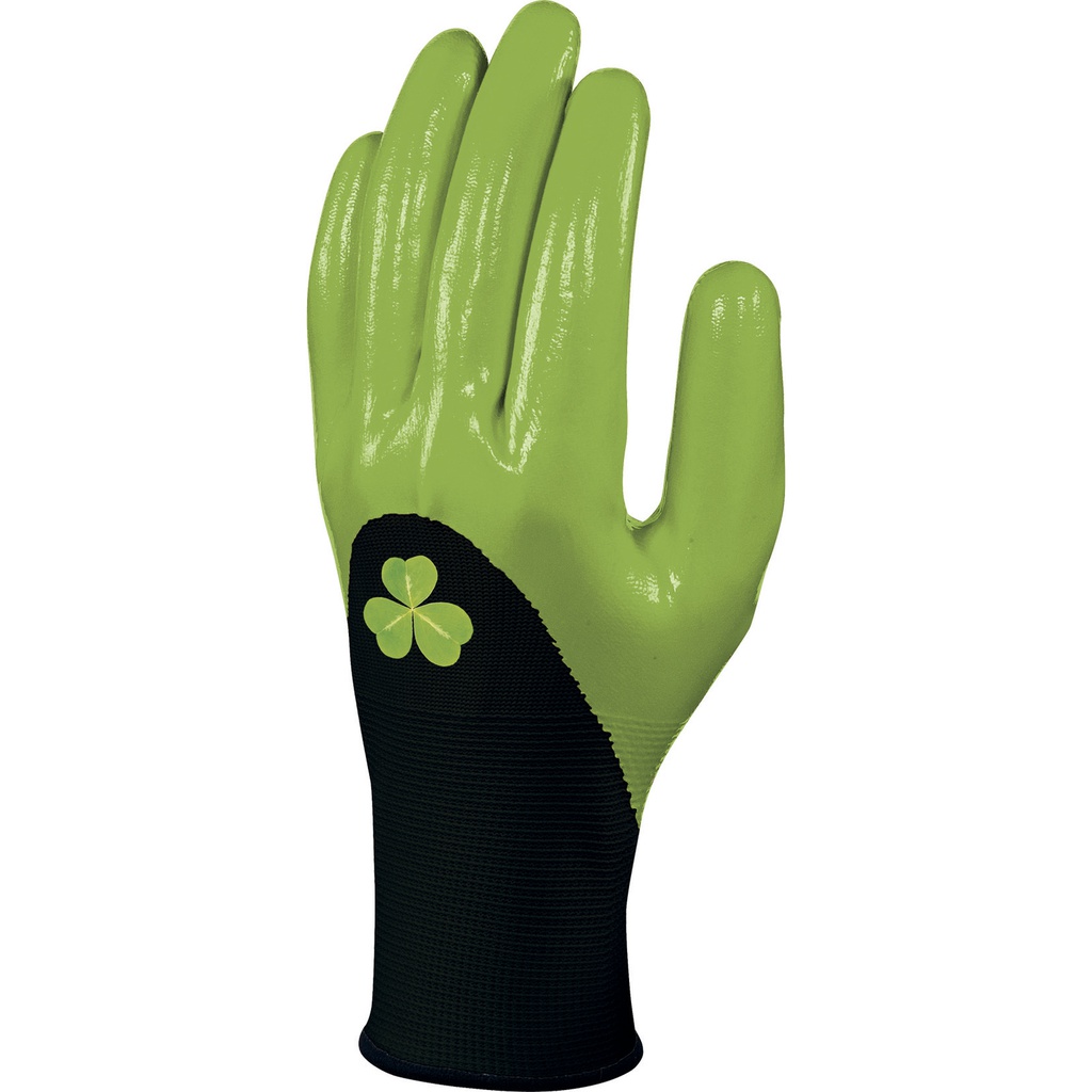DPVE715 POLYESTER KNITTED GLOVE - NITRILE COATING ON PALM FINGERS AND HALF BACK 