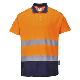 Portwest S174 Hi-Vis Cotton Comfort Contrast Polo Shirt S/S 